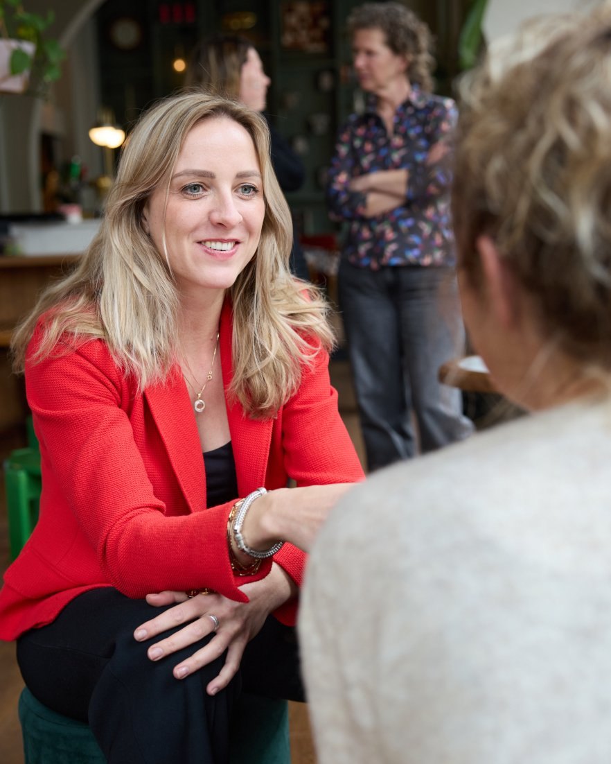 Kim Berger tijdens een coachgesprek